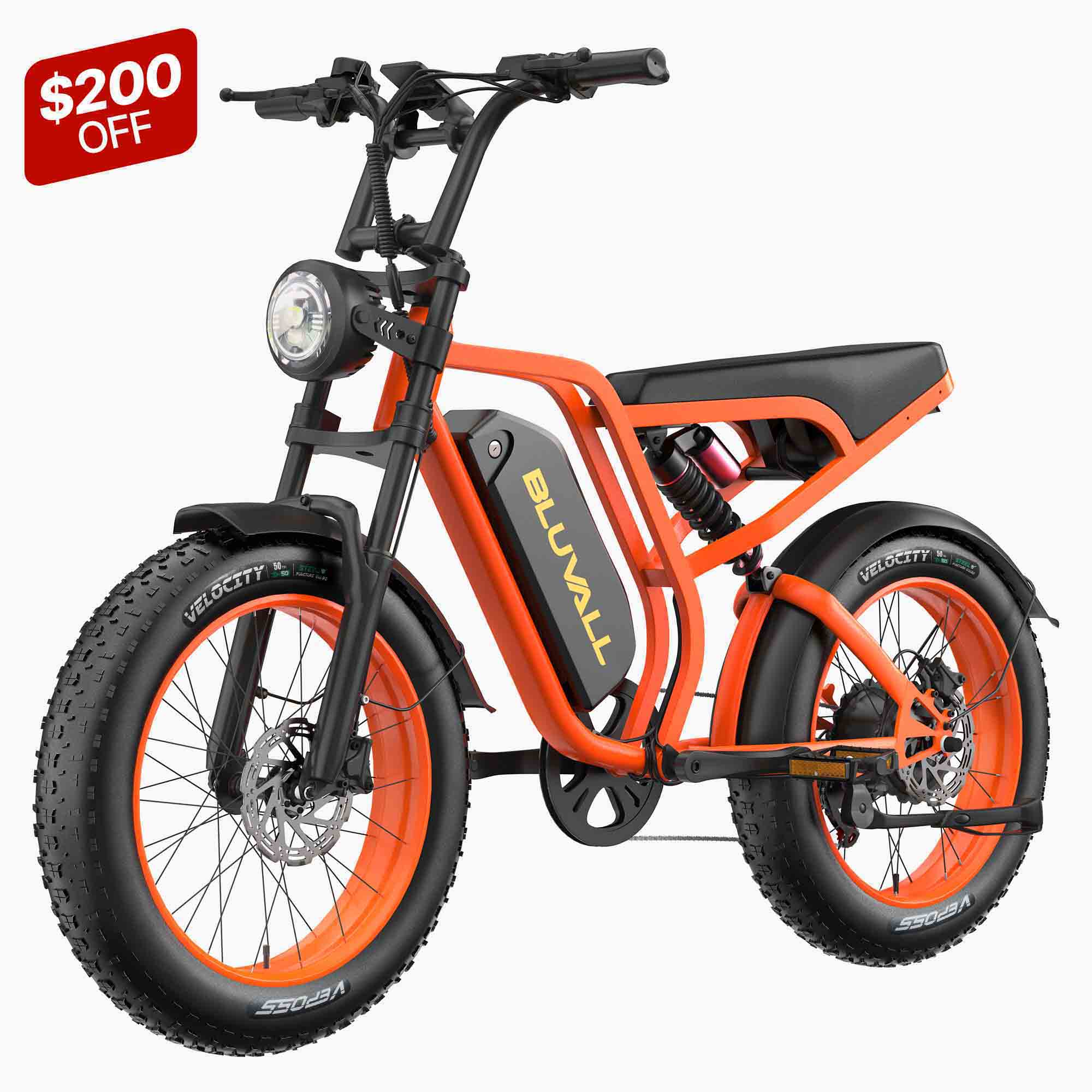 Bluvall SU8 Moped Style eBike | Full Suspension Long Range Ride