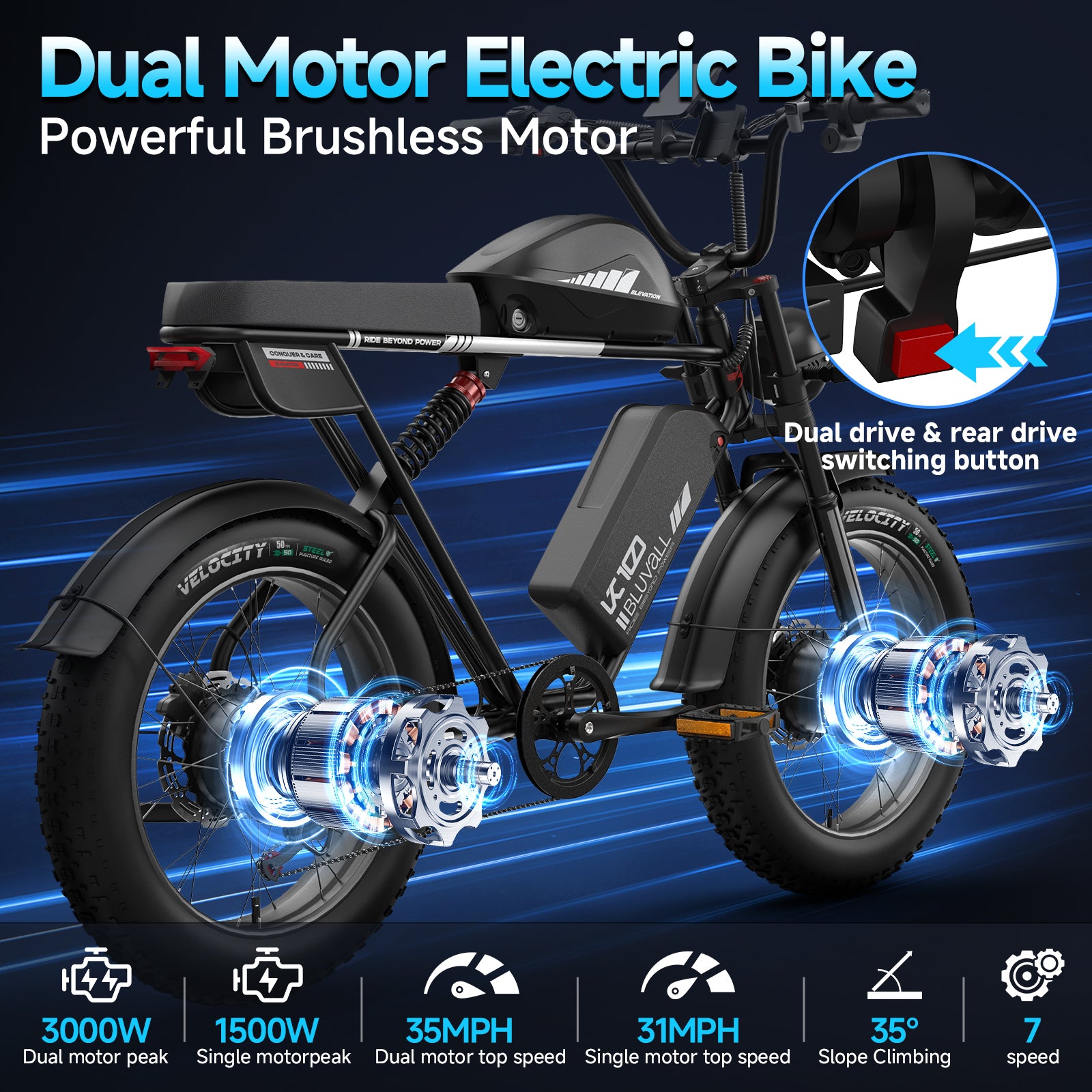Bluvall K10 Full Suspension Electric Bike（US）