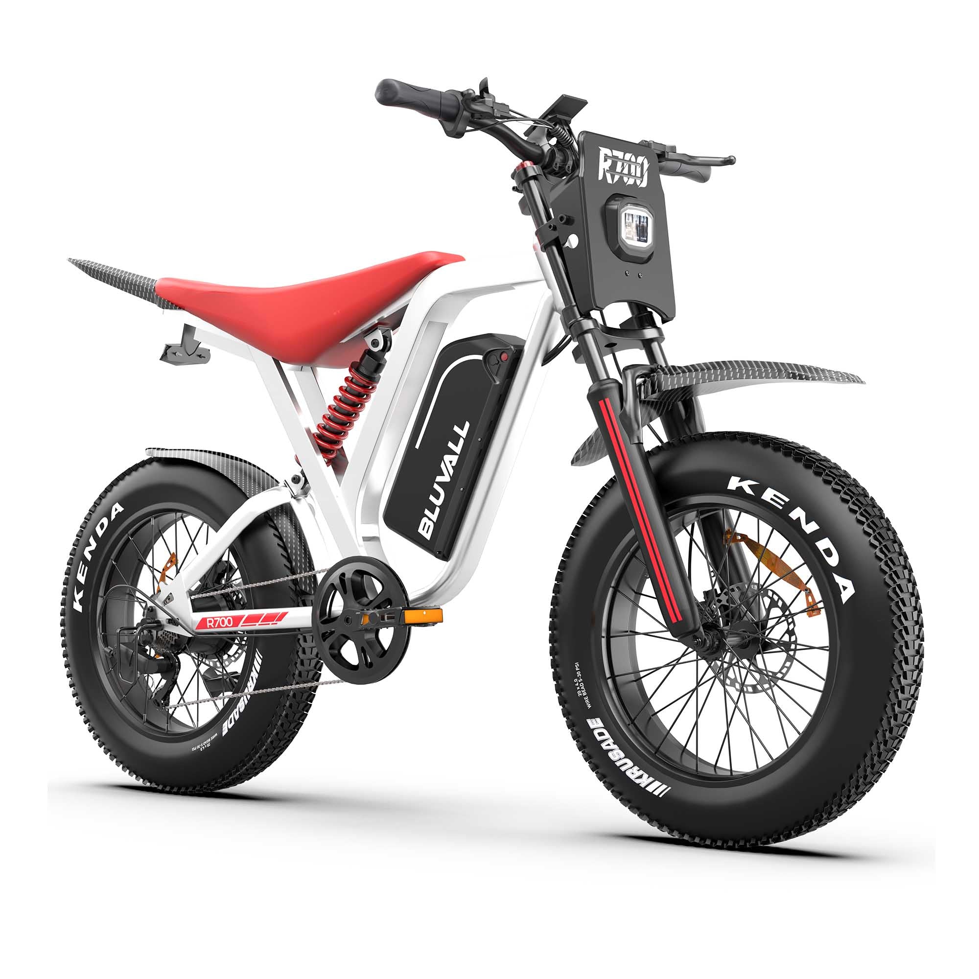 Bluvall R700 Moped Style Electric Bike Full Suspension Fat Tire EBike Bluvall R700 Moped Style Electric Bike Full Suspension Fat Tire EBike