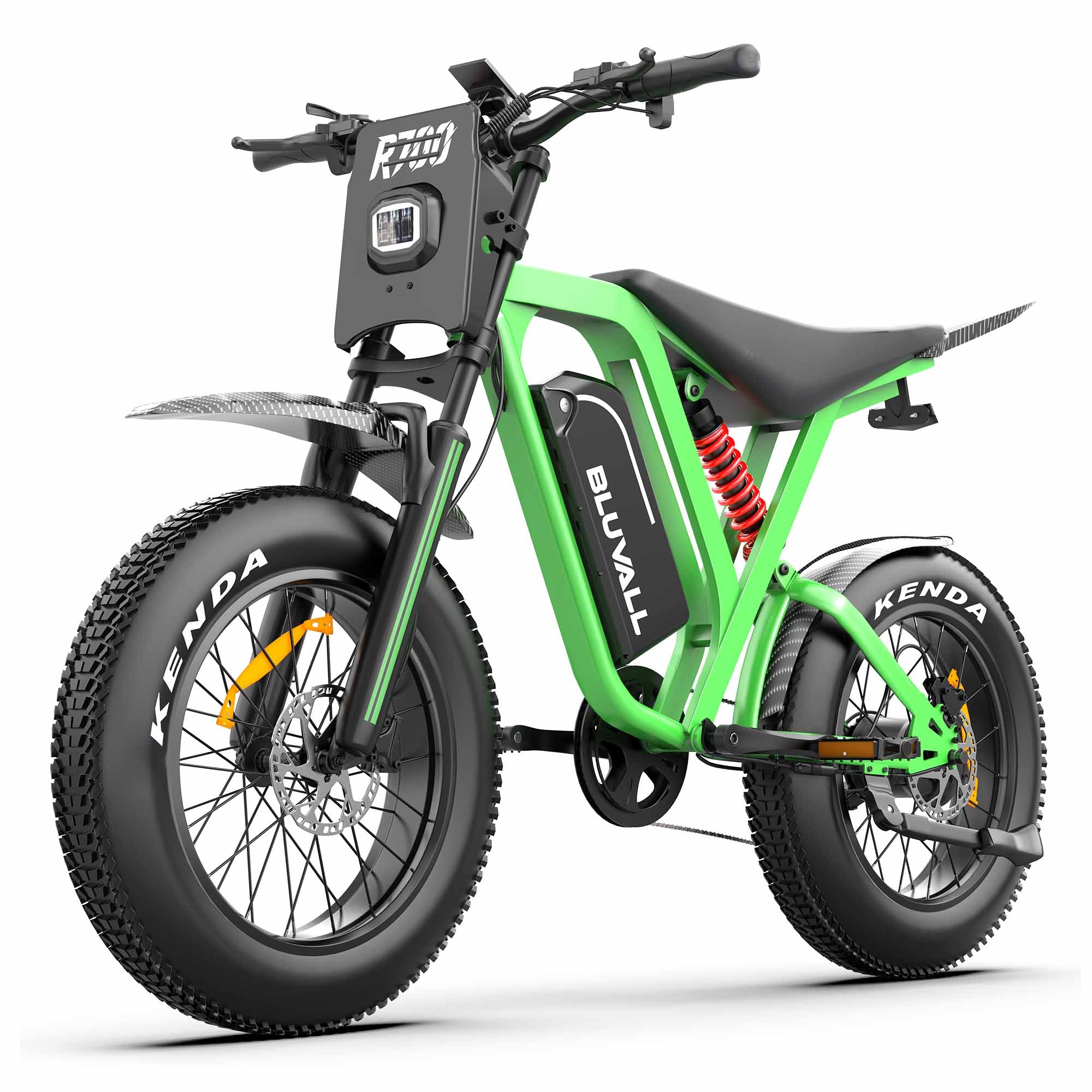 Bluvall R700 Moped Style Electric Bike Full Suspension Fat Tire EBike Bluvall R700 Moped Style Electric Bike Full Suspension Fat Tire EBike