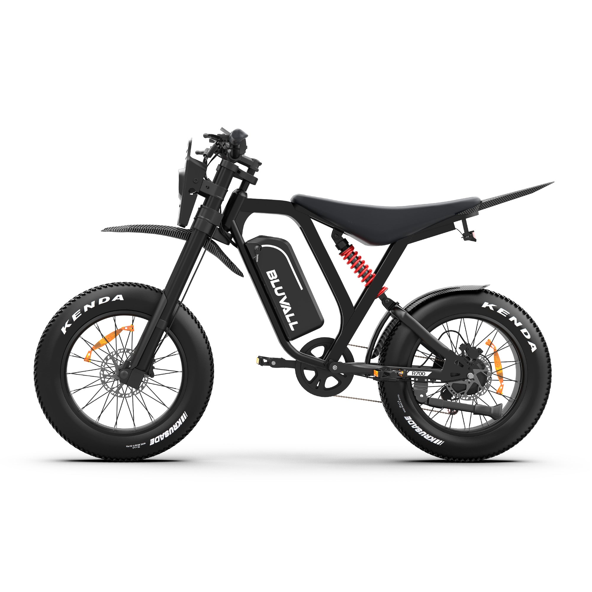 Bluvall R700 Moped Style Electric Bike Full Suspension Fat Tire EBike Bluvall R700 Moped Style Electric Bike Full Suspension Fat Tire EBike