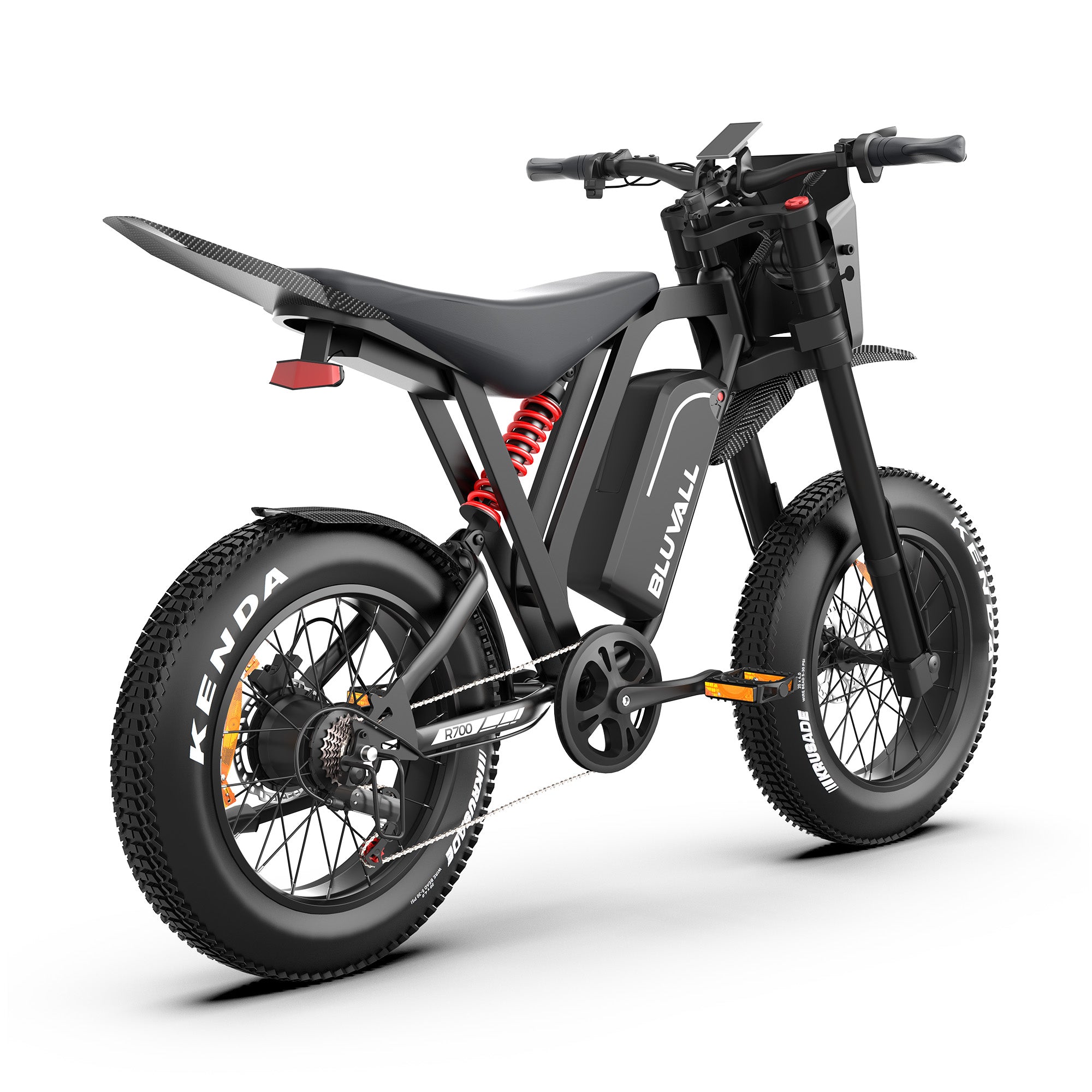 Bluvall R700 Moped Style Electric Bike Full Suspension Fat Tire EBike Bluvall R700 Moped Style Electric Bike Full Suspension Fat Tire EBike