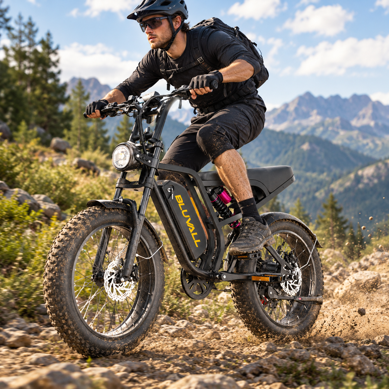 Bluvall SU8 48V 1000W Full-Suspension-E-Bike